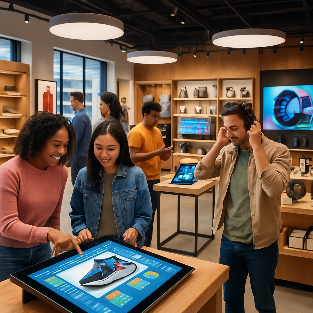 experiential retail setting with people products and technology