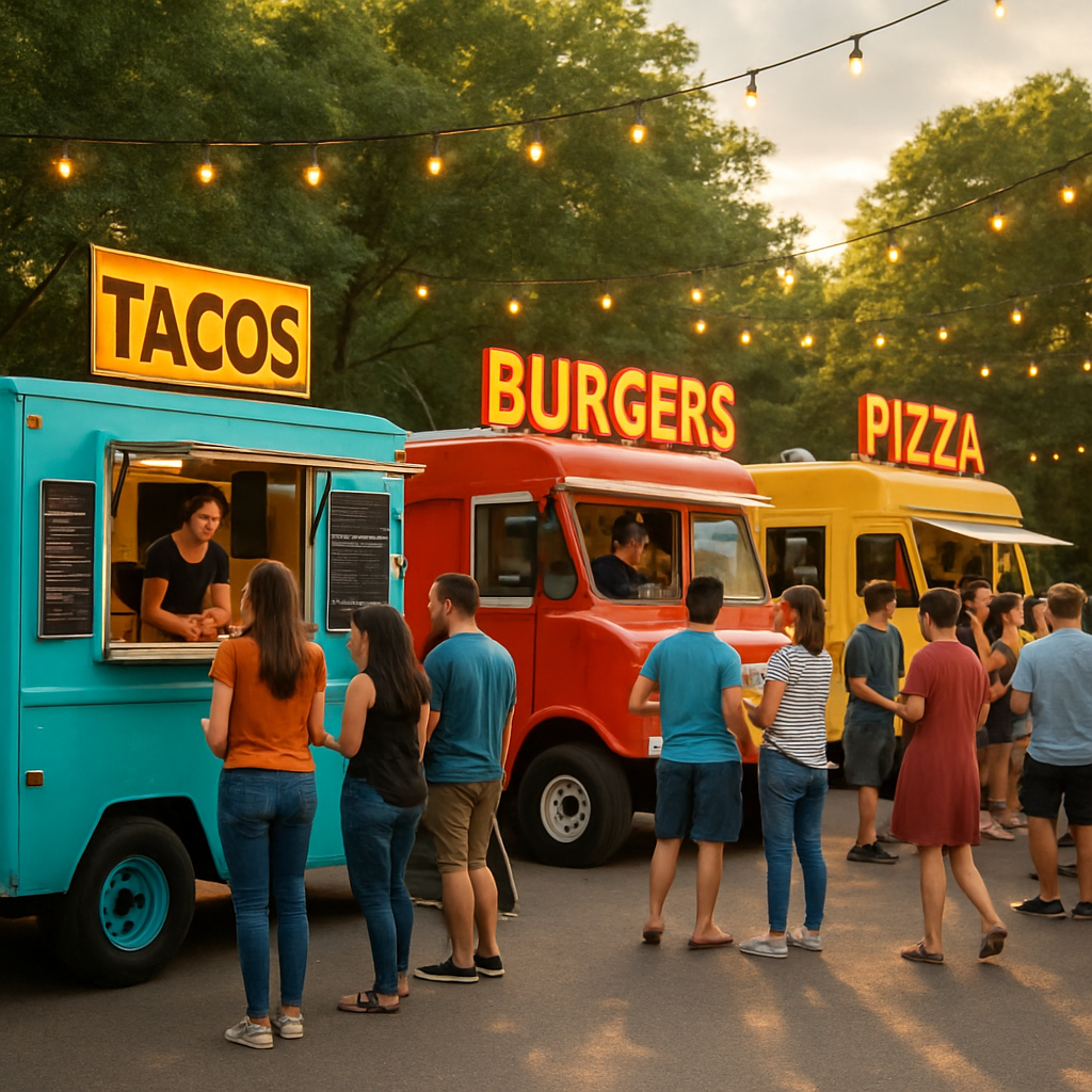food trucks at event