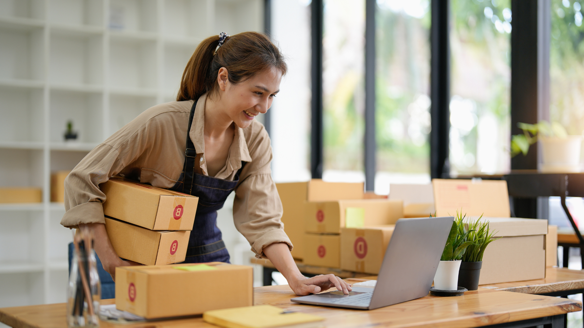 woman shipping goods