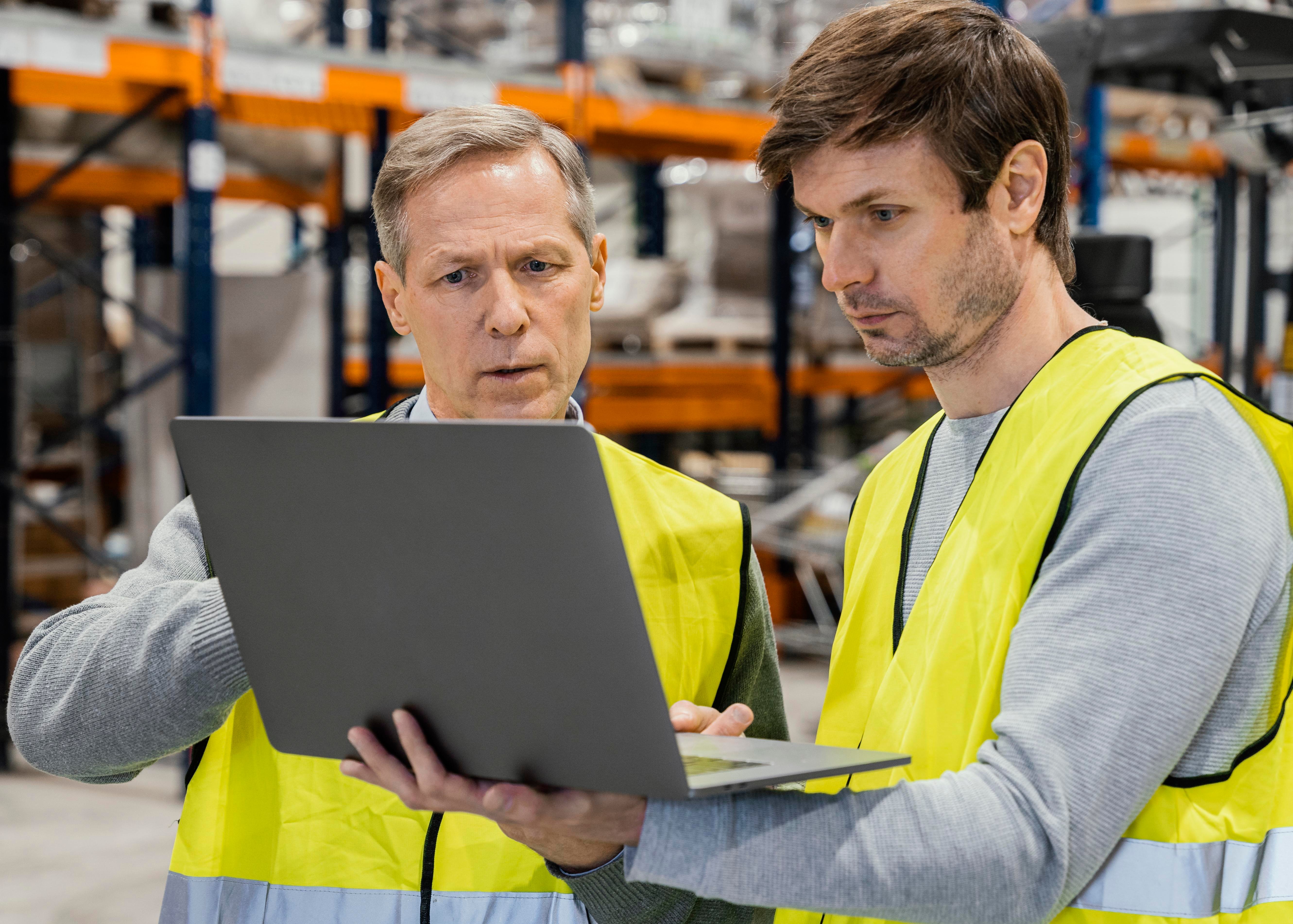 men-warehouse-working-laptop